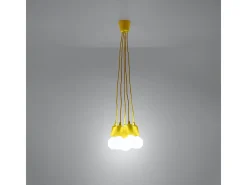 Lámparas colgantes Astis moderno de CLORURO DE POLIVINILO - 5 fuentes luminosas 4000K - L.25 x A.90 cm - amarillo