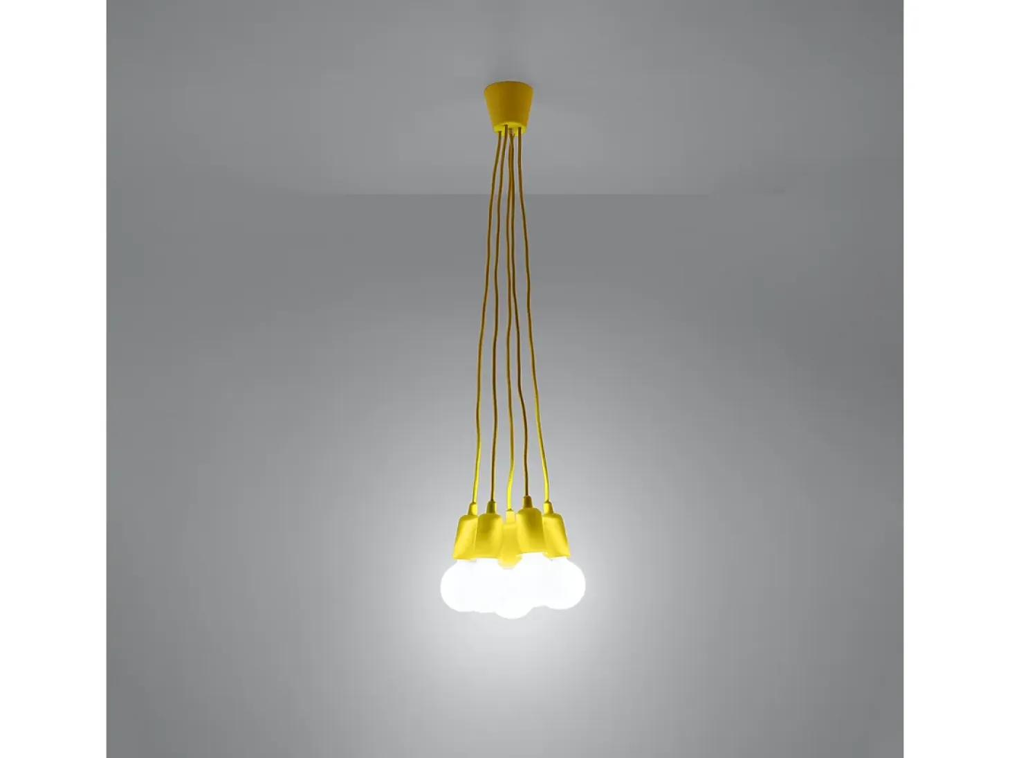 Lámparas colgantes Astis moderno de CLORURO DE POLIVINILO - 5 fuentes luminosas 4000K - L.25 x A.90 cm - amarillo