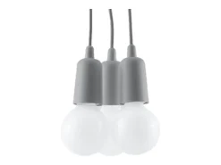 Lámparas colgantes Astis moderno de CLORURO DE POLIVINILO - 3 fuentes luminosas 4000K - L.15 x A.90 cm - gris