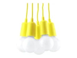 Lámparas colgantes Astis moderno de CLORURO DE POLIVINILO - 5 fuentes luminosas 3000K - L.25 x A.90 cm - amarillo