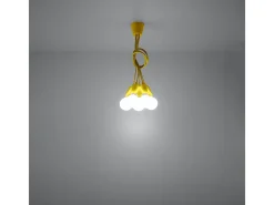 Lámparas colgantes Astis moderno de CLORURO DE POLIVINILO - 5 fuentes luminosas 3000K - L.25 x A.90 cm - amarillo