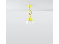 Lámparas colgantes Astis moderno de CLORURO DE POLIVINILO - 5 fuentes luminosas 3000K - L.25 x A.90 cm - amarillo