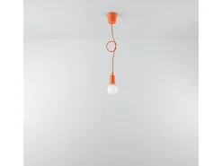Lámparas colgantes Astis moderno de CLORURO DE POLIVINILO - 1 fuentes luminosas 3000K - L.9 x A.90 cm - naranja
