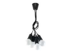Lámparas colgantes Astis moderno de CLORURO DE POLIVINILO - 5 fuentes luminosas 3000K - L.25 x A.90 cm - negro