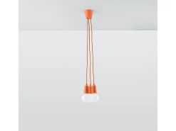 Lámparas colgantes Astis moderno de CLORURO DE POLIVINILO - 3 fuentes luminosas 3000K - L.15 x A.90 cm - naranja