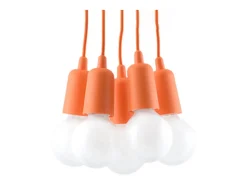 Lámparas colgantes Astis moderno de CLORURO DE POLIVINILO - 5 fuentes luminosas 3000K - L.25 x A.90 cm - naranja
