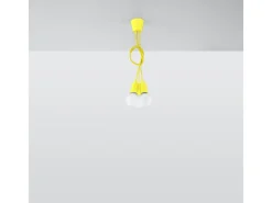 Lámparas colgantes Astis moderno de CLORURO DE POLIVINILO - 3 fuentes luminosas 3000K - L.15 x A.90 cm - amarillo