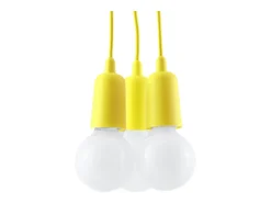 Lámparas colgantes Astis moderno de CLORURO DE POLIVINILO - 3 fuentes luminosas 3000K - L.15 x A.90 cm - amarillo