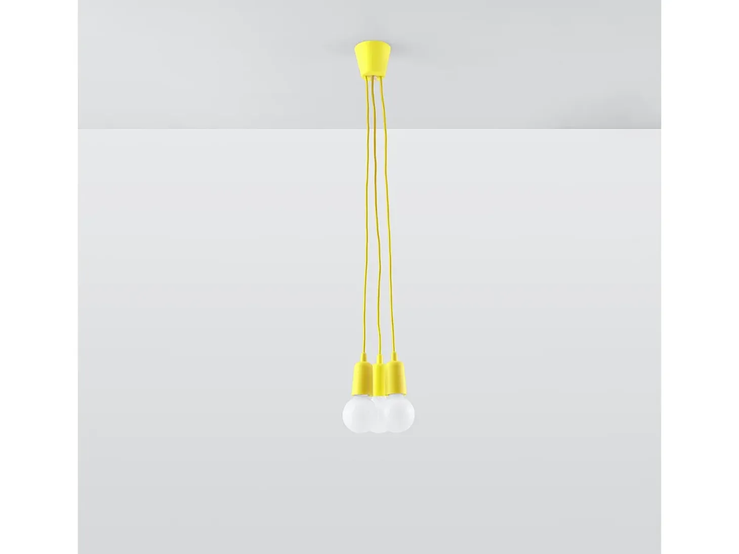 Lámparas colgantes Astis moderno de CLORURO DE POLIVINILO - 3 fuentes luminosas 3000K - L.15 x A.90 cm - amarillo
