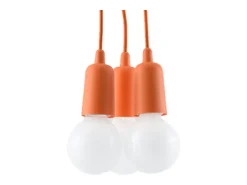 Lámparas colgantes Astis moderno de CLORURO DE POLIVINILO - 3 fuentes luminosas 4000K - L.15 x A.90 cm - naranja