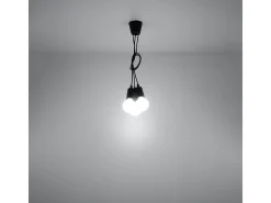 Lámparas colgantes Astis moderno de CLORURO DE POLIVINILO - 3 fuentes luminosas 3000K - L.15 x A.90 cm - negro