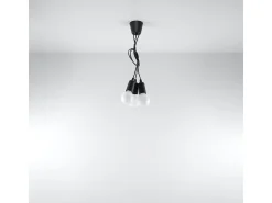 Lámparas colgantes Astis moderno de CLORURO DE POLIVINILO - 3 fuentes luminosas 3000K - L.15 x A.90 cm - negro