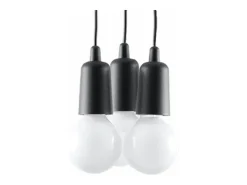 Lámparas colgantes Astis moderno de CLORURO DE POLIVINILO - 3 fuentes luminosas 3000K - L.15 x A.90 cm - negro