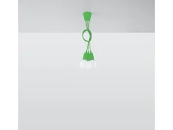 Lámparas colgantes Astis moderno de CLORURO DE POLIVINILO - 3 fuentes luminosas 3000K - L.15 x A.90 cm - verde