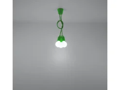 Lámparas colgantes Astis moderno de CLORURO DE POLIVINILO - 3 fuentes luminosas 3000K - L.15 x A.90 cm - verde