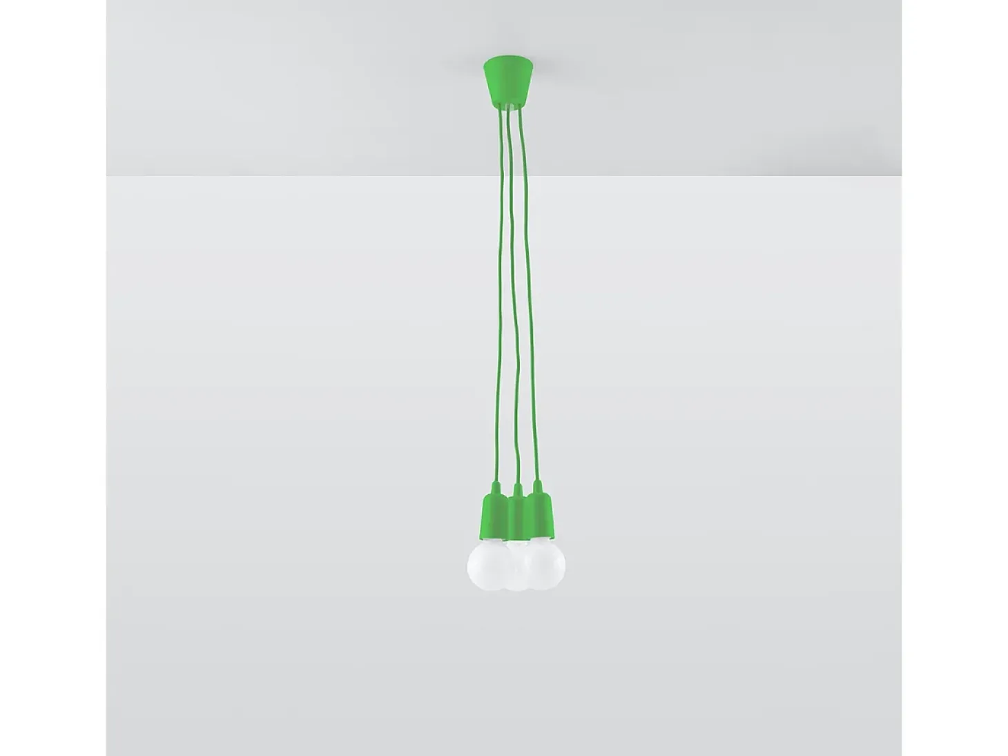 Lámparas colgantes Astis moderno de CLORURO DE POLIVINILO - 3 fuentes luminosas 3000K - L.15 x A.90 cm - verde