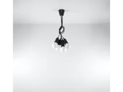 Lámparas colgantes Astis moderno de CLORURO DE POLIVINILO - 5 fuentes luminosas 4000K - L.25 x A.90 cm - negro