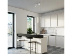Lámparas colgantes Briix moderno de acero - 5 fuentes luminosas 3000K - L.45 x A.100 cm - blanco