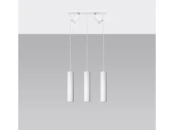 Lámparas colgantes Briix moderno de acero - 5 fuentes luminosas 3000K - L.45 x A.100 cm - blanco