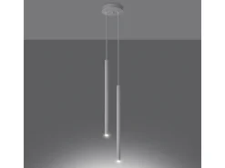 Lámparas colgantes Brill moderno de acero - 2 fuentes luminosas 4000K - L.15 x A.118 cm - blanco