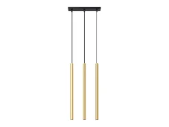 Lámparas colgantes Brill moderno de acero - 3 fuentes luminosas 3000K - L.30 x A.90 cm - brillo dorado