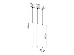 Lámparas colgantes Brill moderno de acero - 3 fuentes luminosas 3000K - L.30 x A.90 cm - brillo dorado