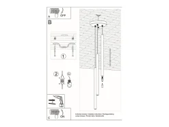 Lámparas colgantes Brill moderno de acero - 3 fuentes luminosas 3000K - L.20 x A.90 cm - blanco