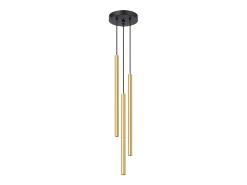 Lámparas colgantes Brill moderno de acero - 3 fuentes luminosas 3000K - L.20 x A.90 cm - brillo dorado