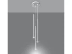 Lámparas colgantes Brill moderno de acero - 3 fuentes luminosas 4000K - L.20 x A.90 cm - blanco