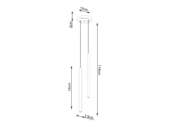 Lámparas colgantes Brill moderno de acero - 2 fuentes luminosas 4000K - L.15 x A.118 cm - dorado