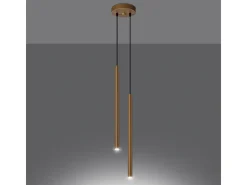 Lámparas colgantes Brill moderno de acero - 2 fuentes luminosas 4000K - L.15 x A.118 cm - dorado