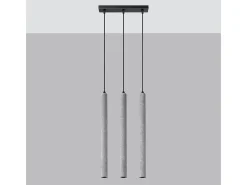Lámparas colgantes Brill moderno de concreto - 3 fuentes luminosas 3000K - L.30 x A.110 cm - gris