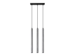 Lámparas colgantes Brill moderno de concreto - 3 fuentes luminosas 3000K - L.30 x A.110 cm - gris