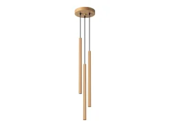 Lámparas colgantes Brill moderno de acero - 3 fuentes luminosas 3000K - L.20 x A.115 cm - dorado