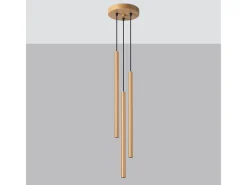 Lámparas colgantes Brill moderno de acero - 3 fuentes luminosas 3000K - L.20 x A.115 cm - dorado