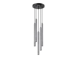 Lámparas colgantes Brill moderno de concreto - 5 fuentes luminosas 3000K - L.25 x A.110 cm - gris
