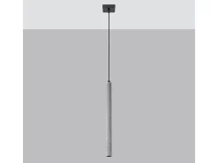 Lámparas colgantes Brill moderno de concreto - 1 fuentes luminosas 3000K - L.8 x A.120 cm - gris