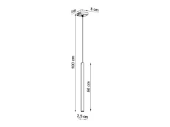 Lámparas colgantes Brill moderno de acero - 1 fuentes luminosas 4000K - L.8 x A.100 cm - cromo