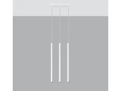 Lámparas colgantes Brill moderno de acero - 3 fuentes luminosas 3000K - L.30 x A.90 cm - blanco