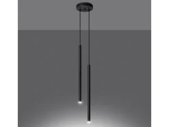 Lámparas colgantes Brill moderno de acero - 2 fuentes luminosas 4000K - L.15 x A.118 cm - negro