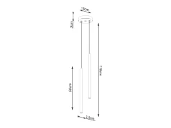 Lámparas colgantes Brill moderno de acero - 2 fuentes luminosas 4000K - L.15 x A.118 cm - negro
