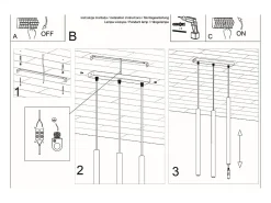 Lámparas colgantes Brill moderno de acero - 3 fuentes luminosas 4000K - L.30 x A.90 cm - blanco