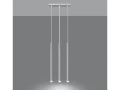 Lámparas colgantes Brill moderno de acero - 3 fuentes luminosas 4000K - L.30 x A.90 cm - blanco