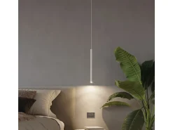 Lámparas colgantes Brill moderno de acero - 5 fuentes luminosas 3000K - L.25 x A.110 cm - blanco