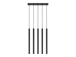 Lámparas colgantes Brill moderno de acero - 5 fuentes luminosas 3000K - L.45 x A.90 cm - negro