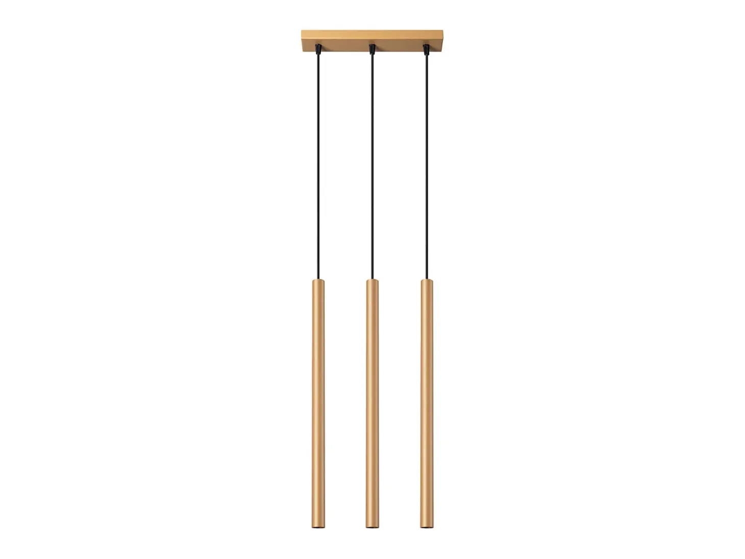 Lámparas colgantes Brill moderno de acero - 3 fuentes luminosas 4000K - L.30 x A.115 cm - dorado