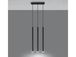 Lámparas colgantes Brill moderno de acero - 3 fuentes luminosas 4000K - L.30 x A.90 cm - negro