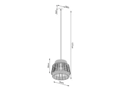 Lámparas Colgantes Brilo Industrial De Cable De Acero - 1 Fuentes Luminosas - L.35 X A.137 Cm - Negro