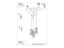 Lámparas Colgantes Brina Moderno De Acero - 3 Fuentes Luminosas - L.34 X A.115 Cm - Blanco