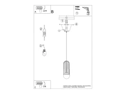 Lámparas Colgantes Brina Moderno De Acero - 1 Fuentes Luminosas - L.12 X A.115 Cm - Negro